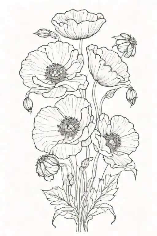 Poppy Flowers Curved