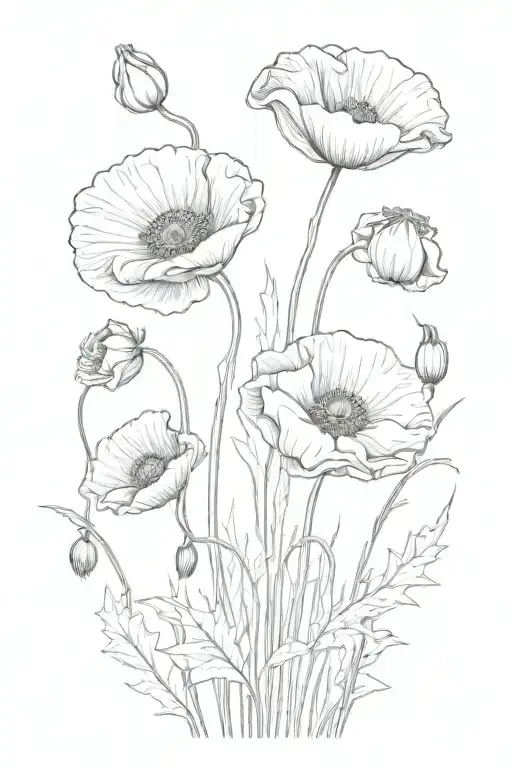 Poppy Flowers Growing From Ground Paying Respect