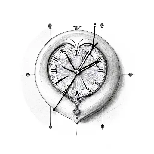 Clock With The Form Of A Heart