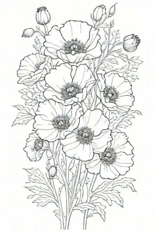 Small Poppy Flower Bouquet