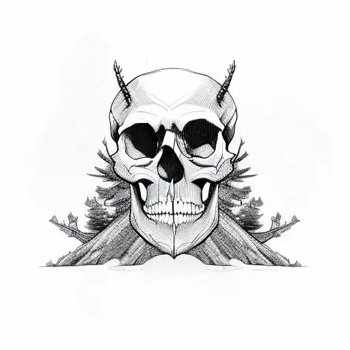 Skull With Forest Beard