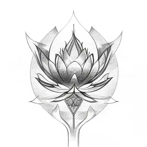 A Phoenix Coming Out Of A Lotus Flower