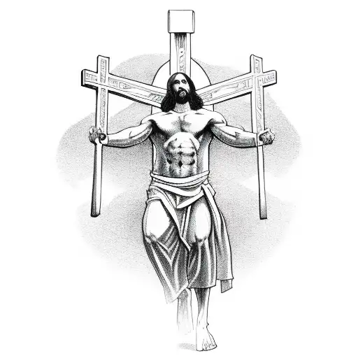 Muscle Jesus In A Cross