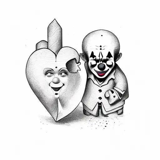 Clown Holding Broken Heart