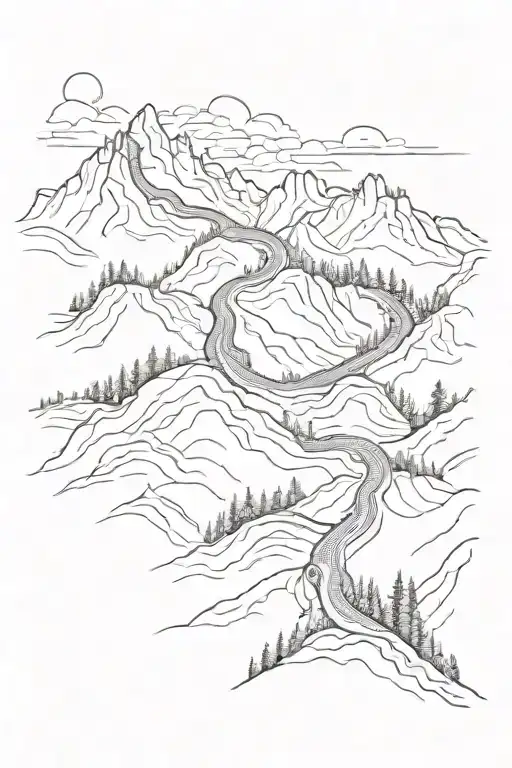 Winding Road On Mountain