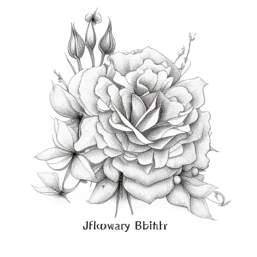 Flower Bouquet Using January Birth Flower And October Birth Flower