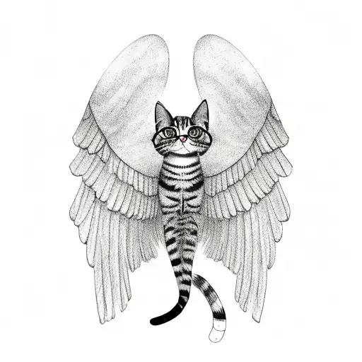A Cat With Wings On Its Back