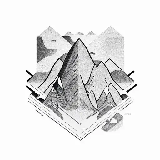 A Mountain Range With Musical Notes As The Peaks
