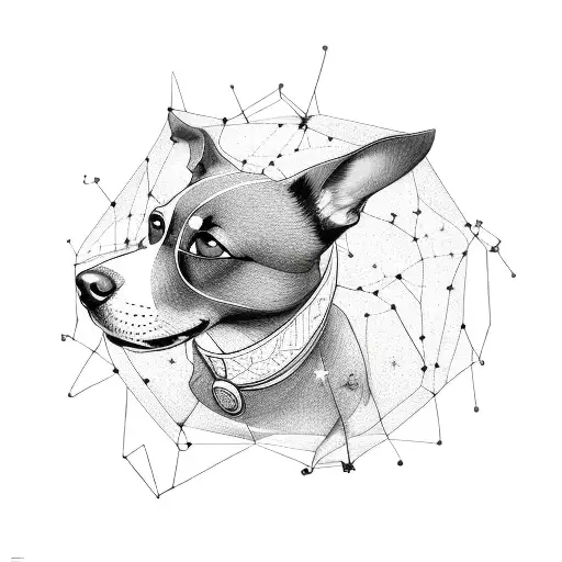 A Constellation Of Stars Forming The Shape Of A Dog