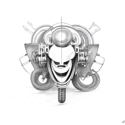 A Creepy Mechanical Snake Wrapped Around A Motorcycle