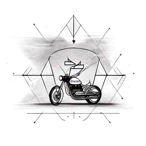 Motorcycle Through An Arrow With Text Saying One Life