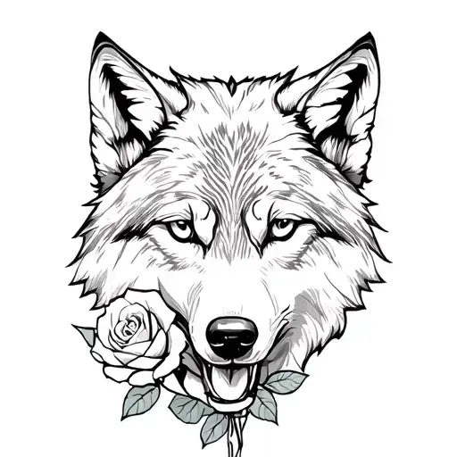 Wolf And Roses