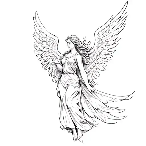 Angel With Wings Flying