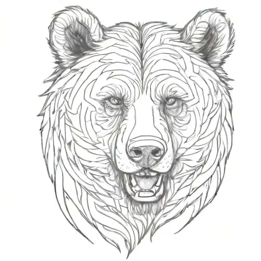Head Of A Roaring Brown Bear