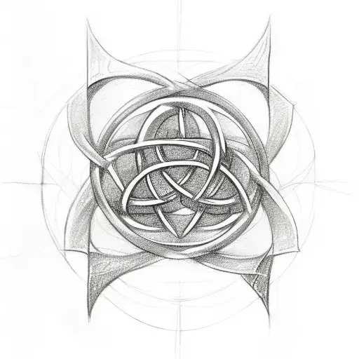Triquetra With A Chain Link As The Circle