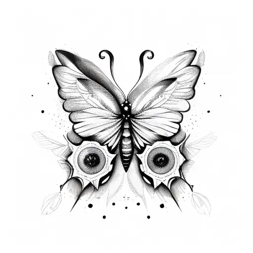 A Witchy Butterfly Surrounded By Nature Elements