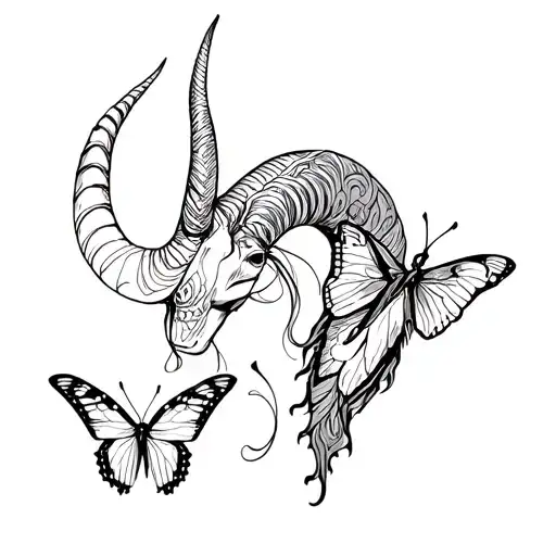 Capricorn And Butterflies