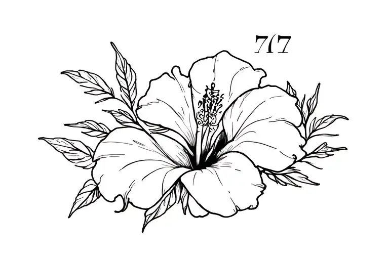 Hibiscus With 777 Symbol
