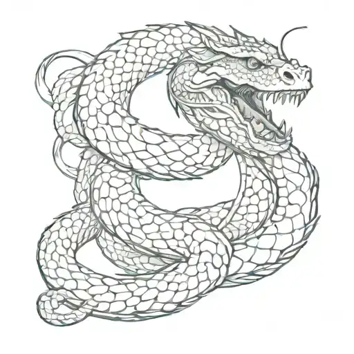 Snake Entangled With A Dragon