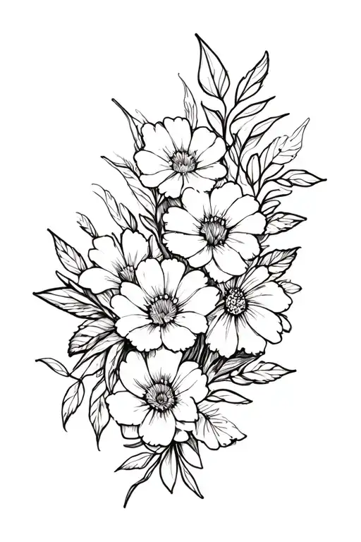 April And November Birth Flowers Intertwined Simple