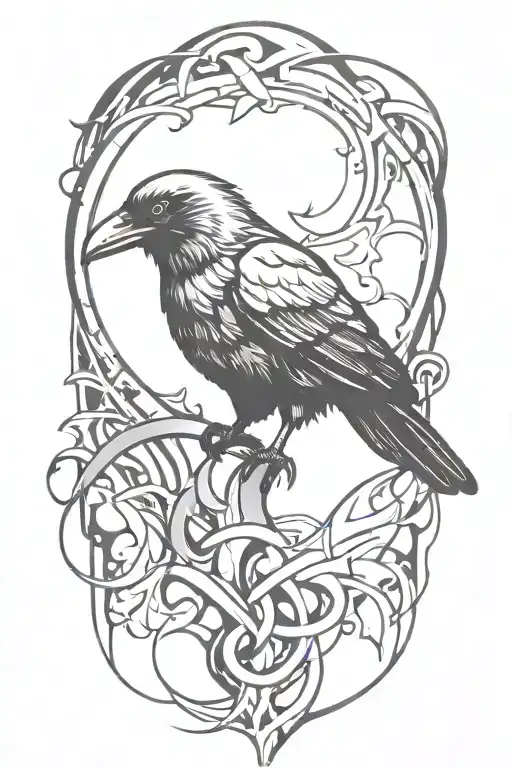 Evil Crow In A Graffiti And Minimalist And Stencil Style