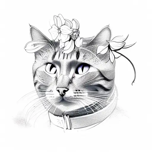 Cat Nose With Flowers