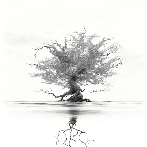 A Tree Planted By The Water That Sends Out Its Roots By The Stream