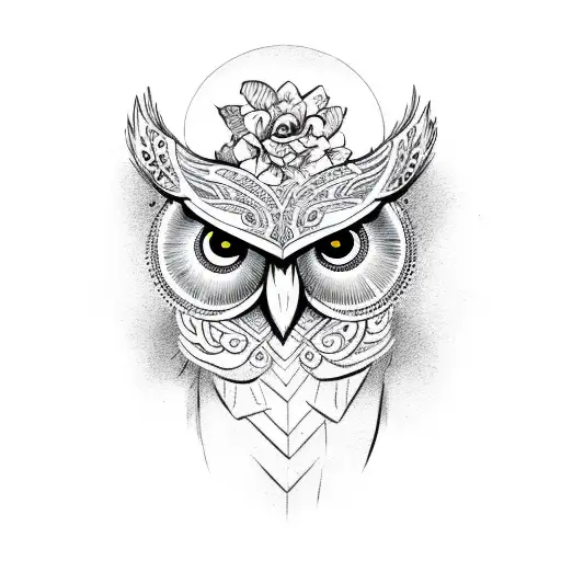 Owl In Day Of The Dead Style