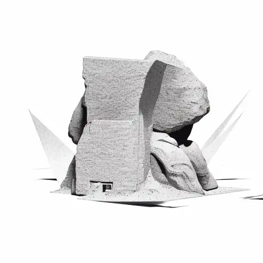 Broken Statue With Desert Background