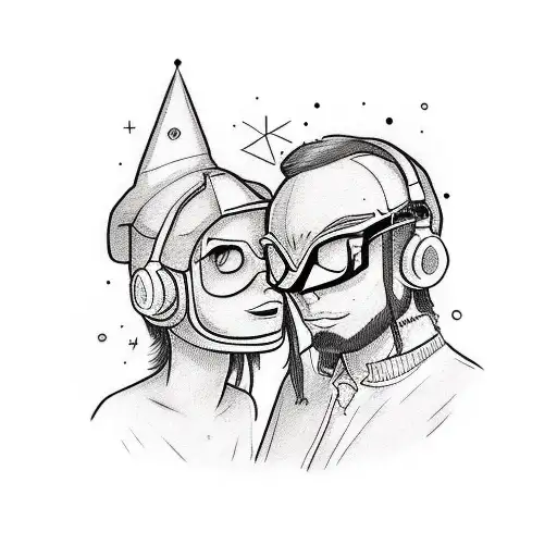 Similar But Different Couples Tattoo For Pop Punk Music Lovers