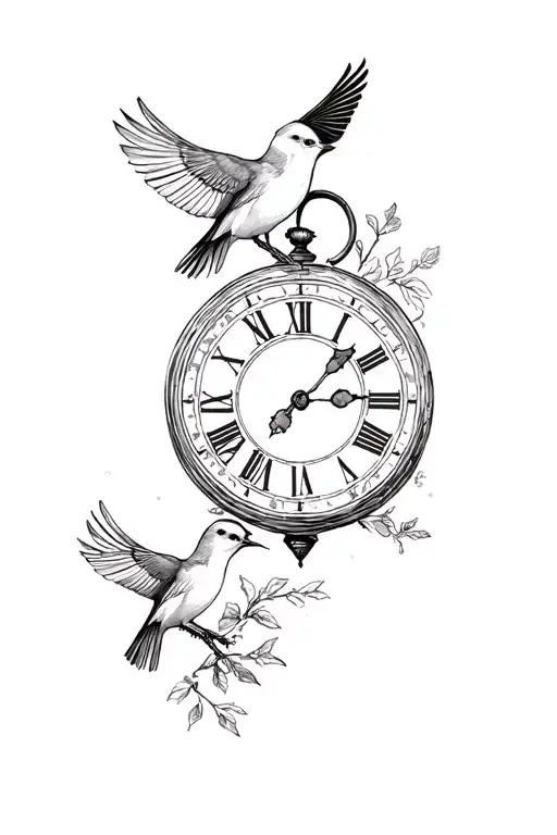 Clock And Birds