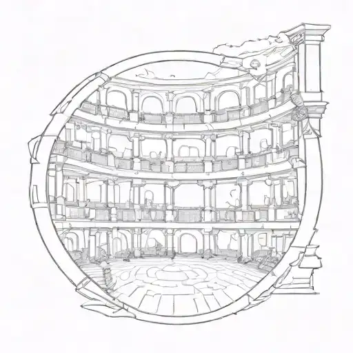 Circle Half Roman Theatre Half Wave Forming The Shape