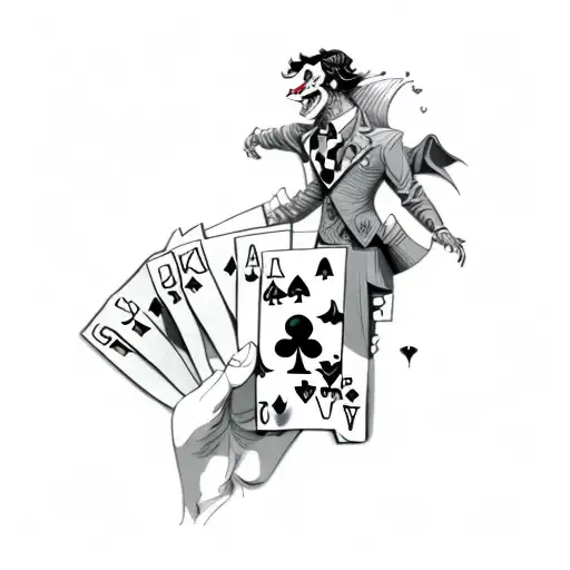 A Joker With Playing Cards