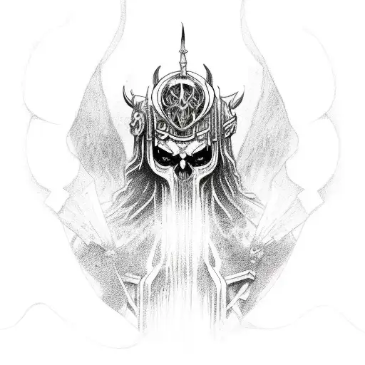 The Word Raziel With Black Metal Style