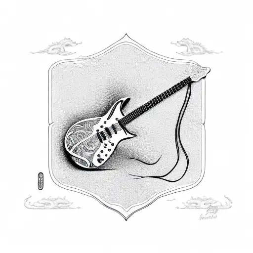 Electric Guitar With Dragon