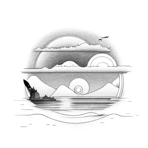 A Serene Sunset Over A Calm Wide Ocean