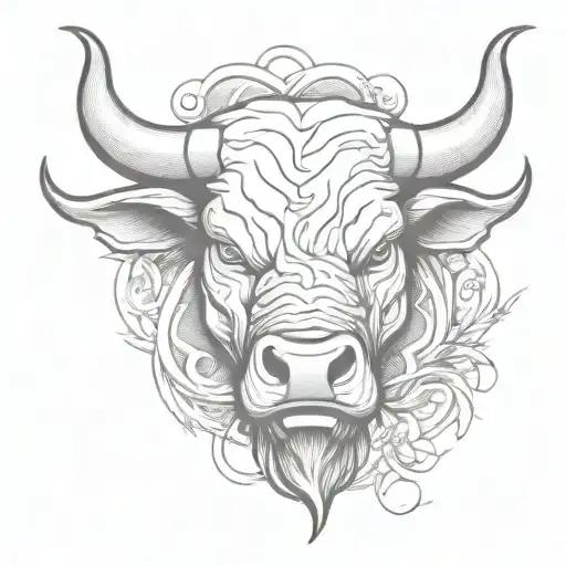 Bull Head Front View Angry