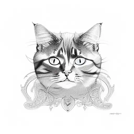 A Cat With Its Fur Made Up Of Intricate Nail Art Patterns