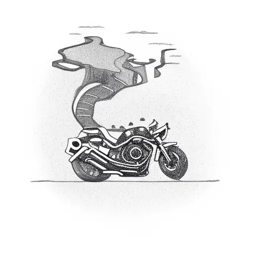 A Coffee Cup With A Road Winding Through It And A Motorbike Riding On Top