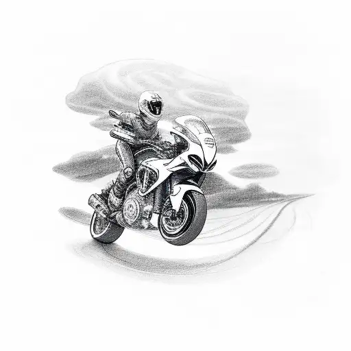 A Coffee Cup With A Road Winding Through It And A Motorbike Riding On Top