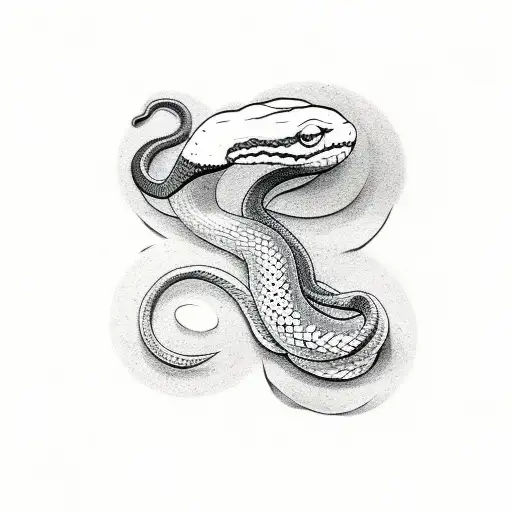 A Minimalist Tattoo Of A Snake Up-view