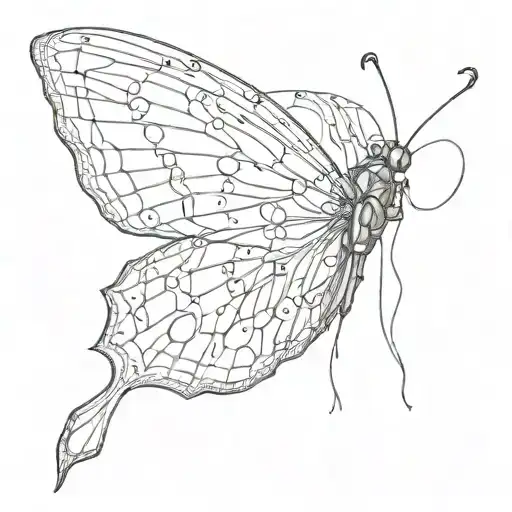 Butterfly Wings With One Barbed Wire Wing Attached