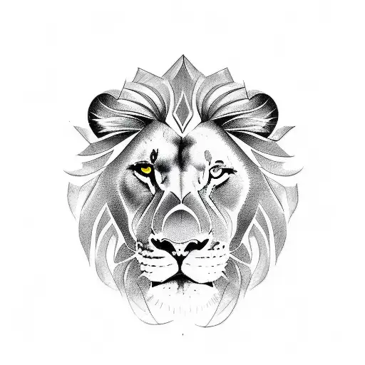 Create A Tattoo Featuring A Powerful Lion