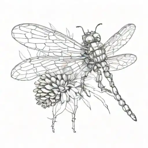 Robot Dragonfly Landing On Pinecone