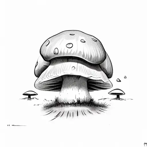 A Mushroom Coming Out Of The Globe