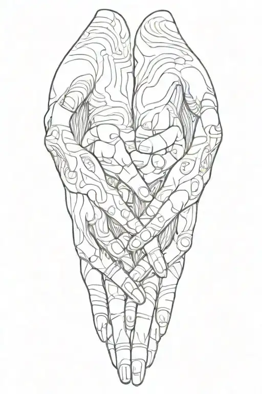 Three Hands Holding Each Other