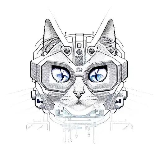 A Cybernetic Cat With Pixel Art-inspired Electronics