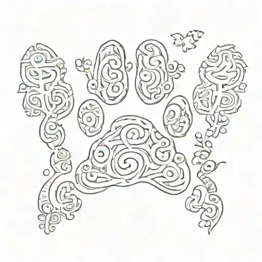 Dog Paw Print With The Word