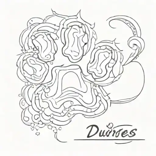 Dog Paw Print With Duchess Name Written