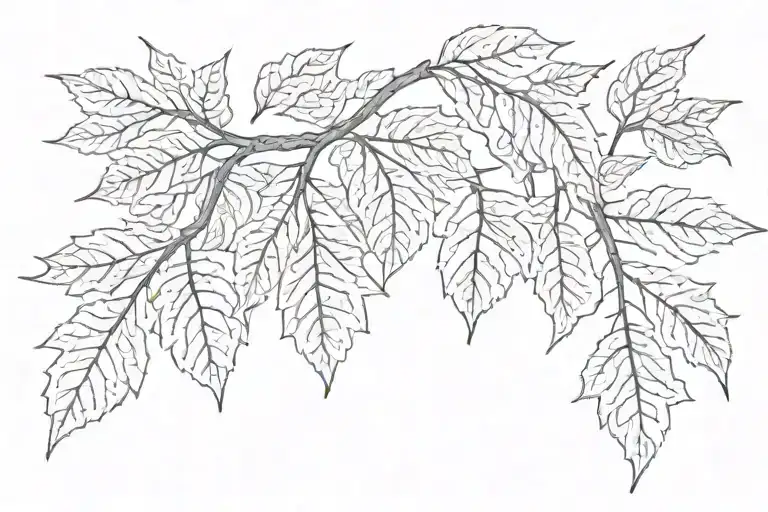 Hornbeam And Willow And Maple Leaf